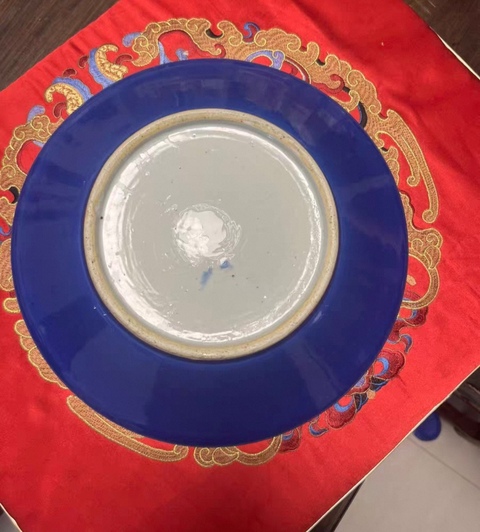 古玩陶瓷祭蘭釉大盤真品鑒賞圖