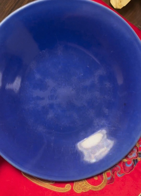 古玩陶瓷祭蘭釉大盤真品鑒賞圖