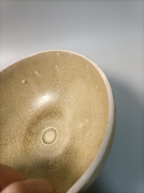 古玩陶瓷岳州窯青釉茶碗真品鑒賞圖