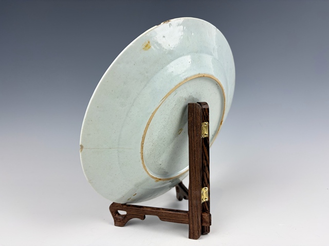 古玩陶瓷清中期·粉彩石榴花卉紋盤真品鑒賞圖