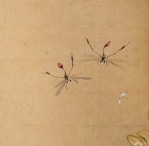 古玩字畫(huà)古泉款小寫(xiě)意菊石圖真品鑒賞圖