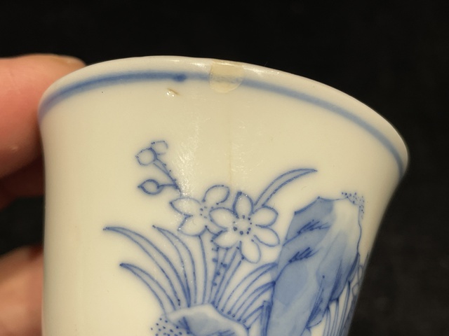 古玩陶瓷青花花神杯真品鑒賞圖