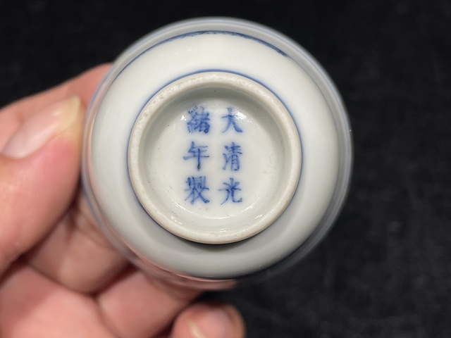 古玩陶瓷青花花神杯真品鑒賞圖