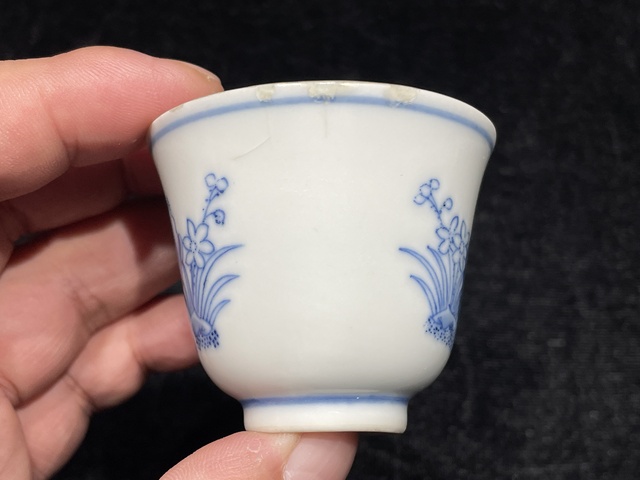 古玩陶瓷青花花神杯真品鑒賞圖