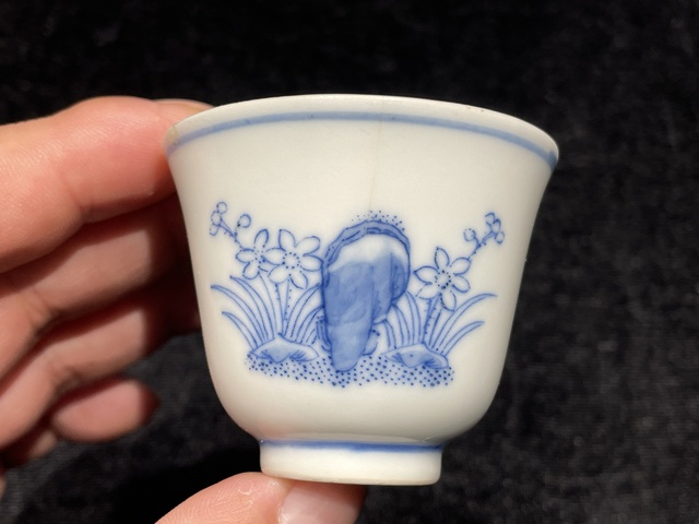 古玩陶瓷青花花神杯真品鑒賞圖