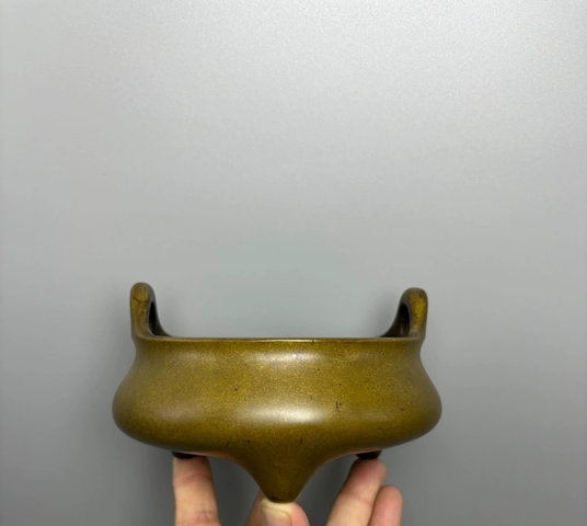 古玩銅器銅沖天耳爐真品鑒賞圖