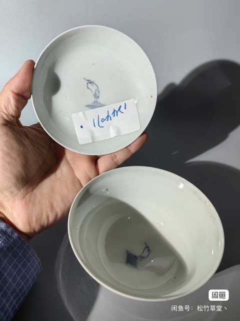 古玩陶瓷青花進京趕考紋蓋碗真品鑒賞圖