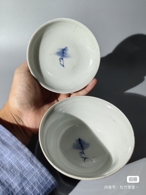 古玩陶瓷青花人物蓋碗真品鑒賞圖