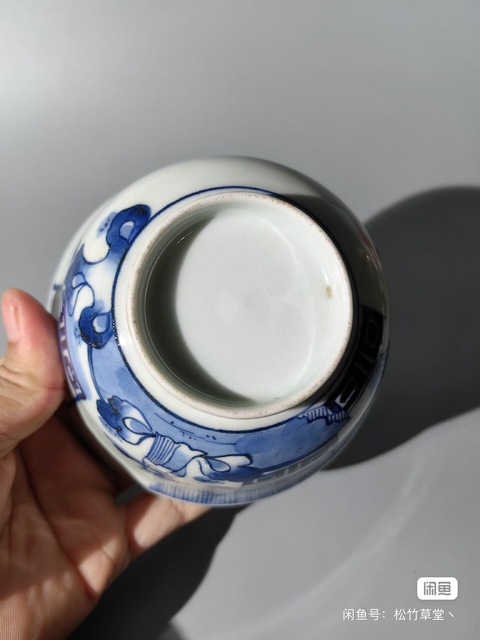 古玩陶瓷青花人物蓋碗真品鑒賞圖