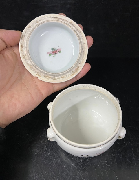 古玩陶瓷粉彩仕女人物粥罐真品鑒賞圖