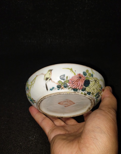 古玩陶瓷花鳥紋盤真品鑒賞圖