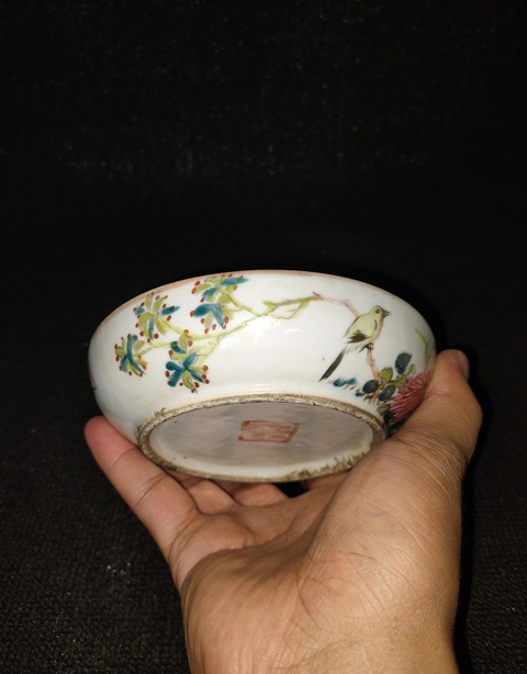 古玩陶瓷花鳥紋盤真品鑒賞圖