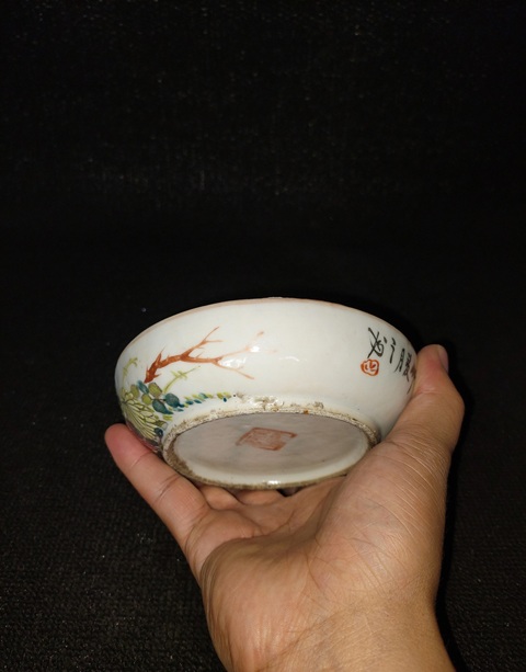 古玩陶瓷花鳥紋盤真品鑒賞圖