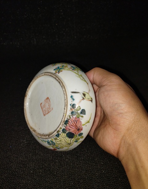 古玩陶瓷花鳥紋盤真品鑒賞圖