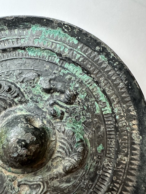 古玩銅器漢代龍虎紋鏡真品鑒賞圖