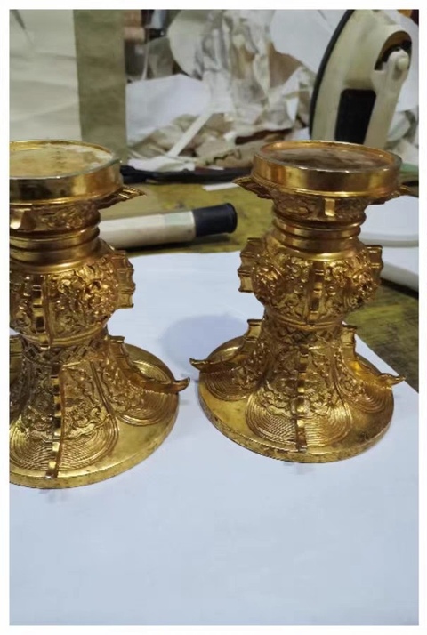 古玩銅器花觚真品鑒賞圖