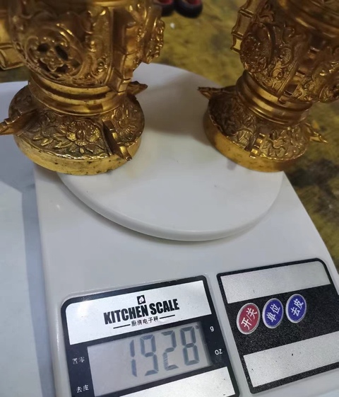 古玩銅器花觚真品鑒賞圖