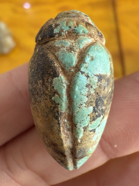 古玩玉器綠松石雕“蟬形掛件”真品鑒賞圖