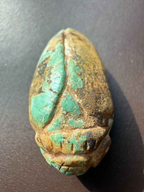 古玩玉器綠松石雕“蟬形掛件”真品鑒賞圖