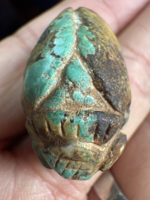 古玩玉器綠松石雕“蟬形掛件”真品鑒賞圖