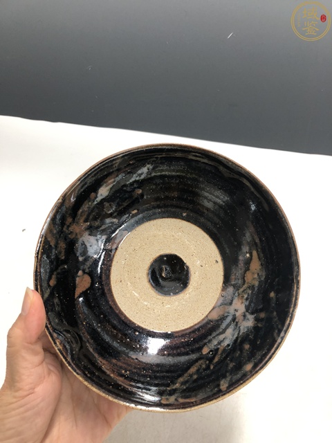 古玩陶瓷元代?黑釉鐵銹斑碗拍賣，當前價格2300元