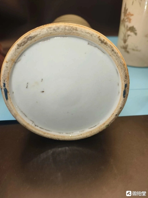 古玩陶瓷民國(guó)山水水人物帽筒真品鑒賞圖