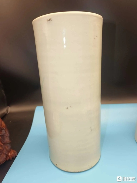 古玩陶瓷民國(guó)山水水人物帽筒真品鑒賞圖