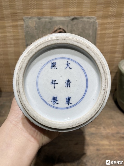 古玩陶瓷清晚期 五彩郭子儀遇仙圖賞瓶真品鑒賞圖