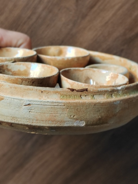 古玩陶瓷洪州窯五盅盤真品鑒賞圖