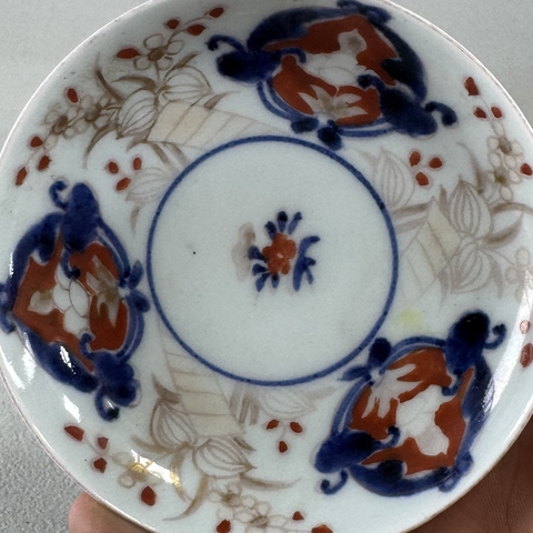 古玩陶瓷青花加彩盤真品鑒賞圖