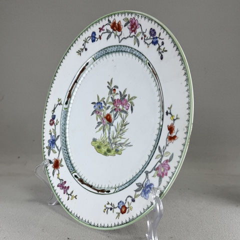 古玩陶瓷花卉紋粉彩盤真品鑒賞圖