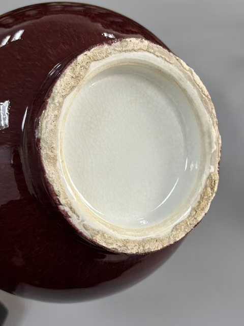 古玩陶瓷解放初 郎窯紅釉瓶真品鑒賞圖