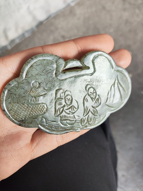 古玩玉器和田玉雕“如意鎖佩”真品鑒賞圖