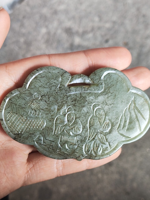 古玩玉器和田玉雕“如意鎖佩”真品鑒賞圖