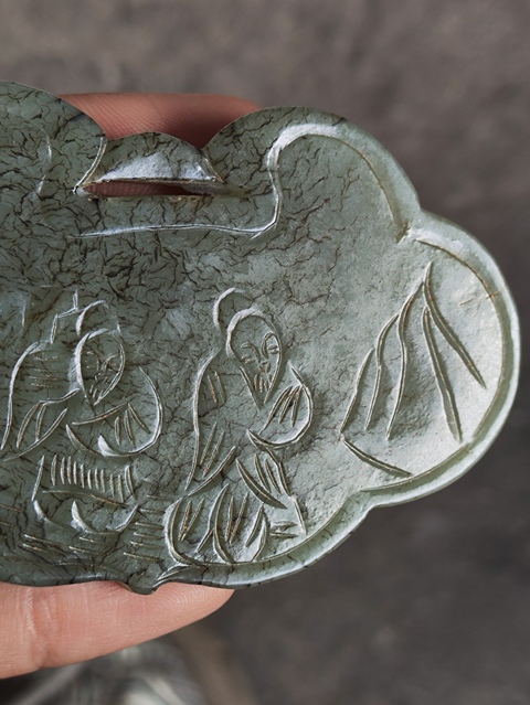 古玩玉器和田玉雕“如意鎖佩”真品鑒賞圖