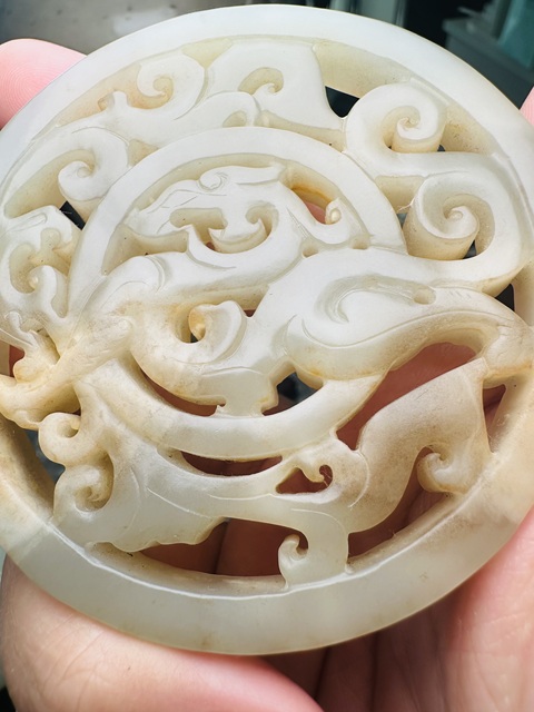 古玩玉器和田玉雕“龍紋佩”真品鑒賞圖