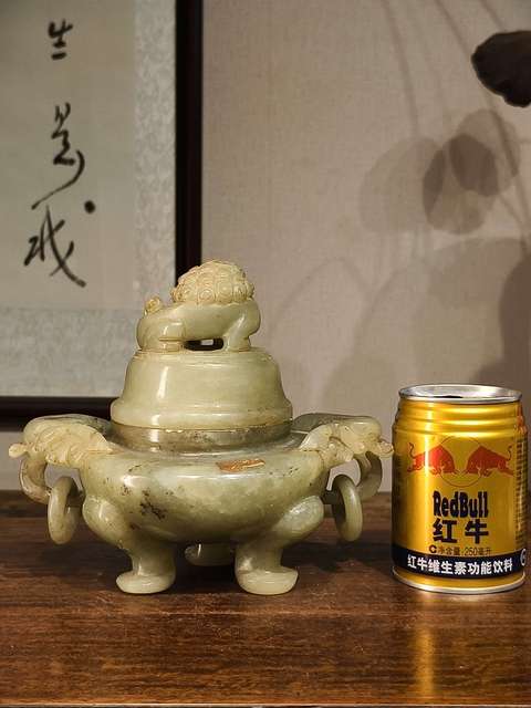 古玩玉器岫玉香爐真品鑒賞圖