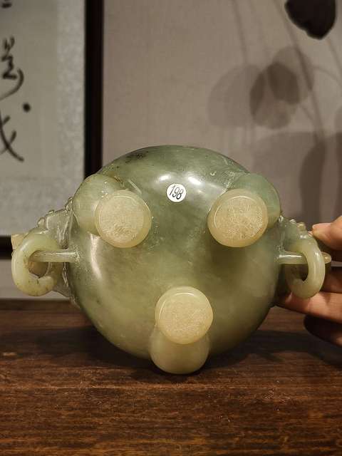 古玩玉器岫玉香爐真品鑒賞圖