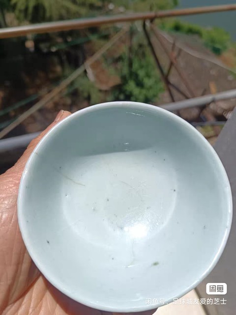 古玩陶瓷洪福齊天青花釉里紅杯真品鑒賞圖