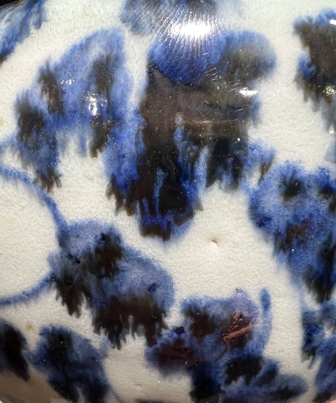 古玩陶瓷花卉紋青花洗真品鑒賞圖