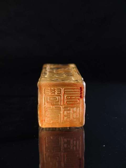 古玩玉器水晶雕“山水印章”真品鑒賞圖