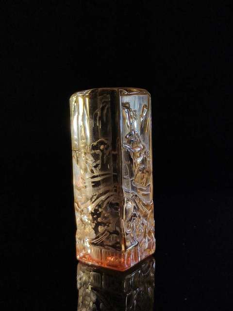 古玩玉器水晶雕“山水印章”真品鑒賞圖