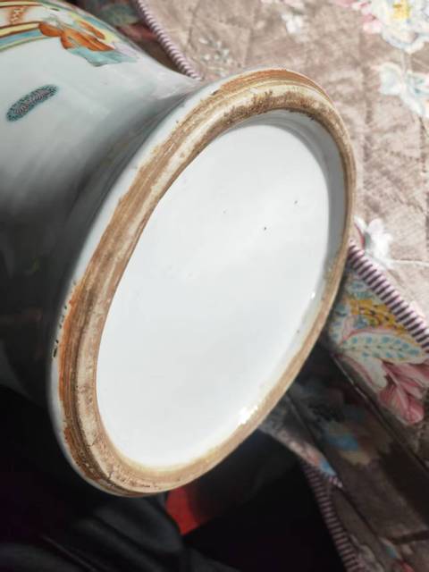 古玩陶瓷三娘教子詩紋粉彩將軍罐真品鑒賞圖