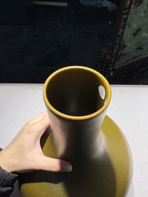 古玩陶瓷清光緒 茶葉末釉荸薺瓶真品鑒賞圖