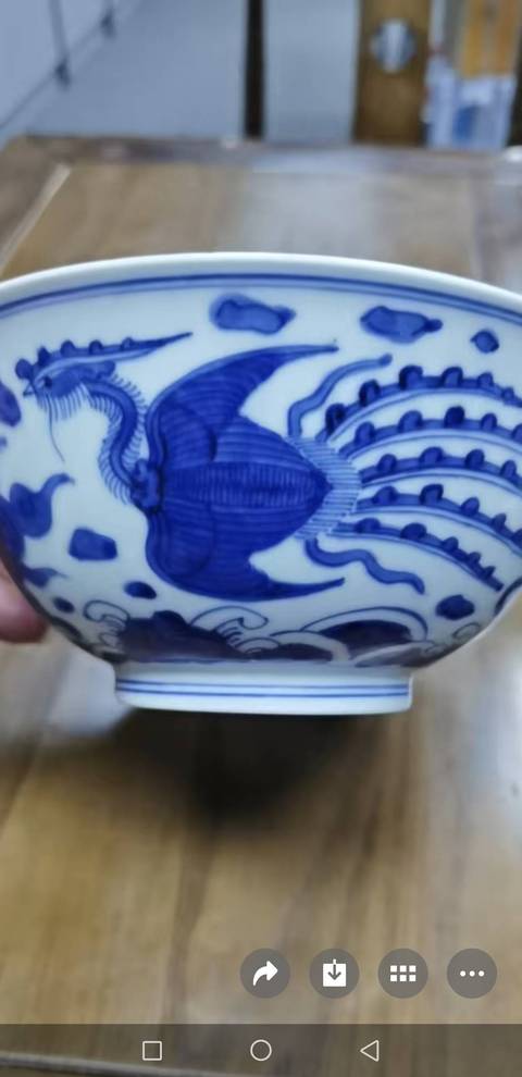 古玩陶瓷龍鳳紋青花碗真品鑒賞圖