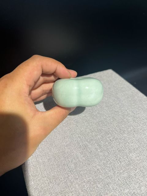 古玩陶瓷青釉柿子型水盂真品鑒賞圖