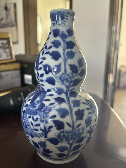 古玩陶瓷晚清龍紋葫蘆瓶真品鑒賞圖