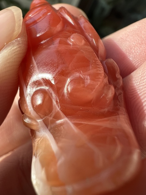 古玩玉器南紅瑪瑙“龍首”（殘件）真品鑒賞圖