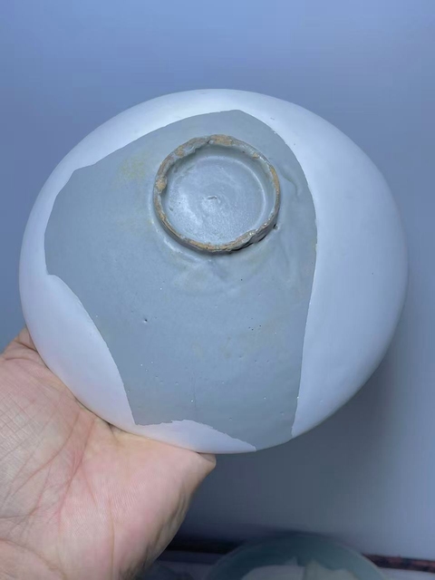 古玩陶瓷汝窯水洗真品鑒賞圖