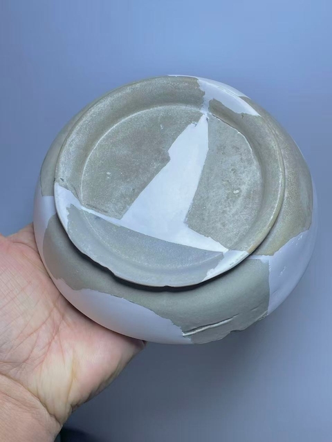 古玩陶瓷汝窯水洗真品鑒賞圖